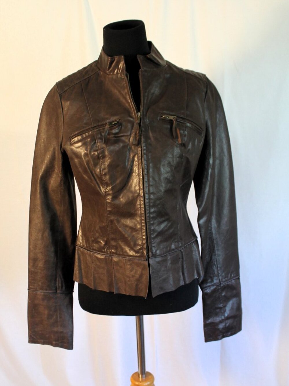 Arden B Brown Leather Jacket Small